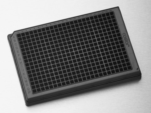 Corning&#174; 384 well microplate black polypropylene, round bottom, non-sterile, lid: no, pack of 25