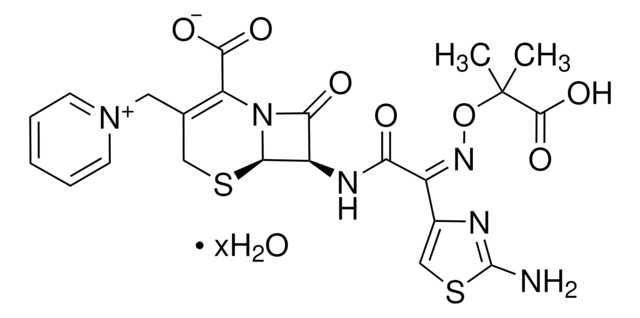 Ceftazidim Hydrat 90.0-105.0%, contains ~10% sodium carbonate as stabilizer