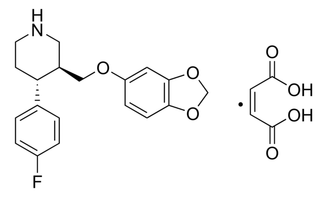 Paroxetine maleate solution 1.0&#160;mg/mL in methanol (as free base), ampule of 1&#160;mL, certified reference material, Cerilliant&#174;