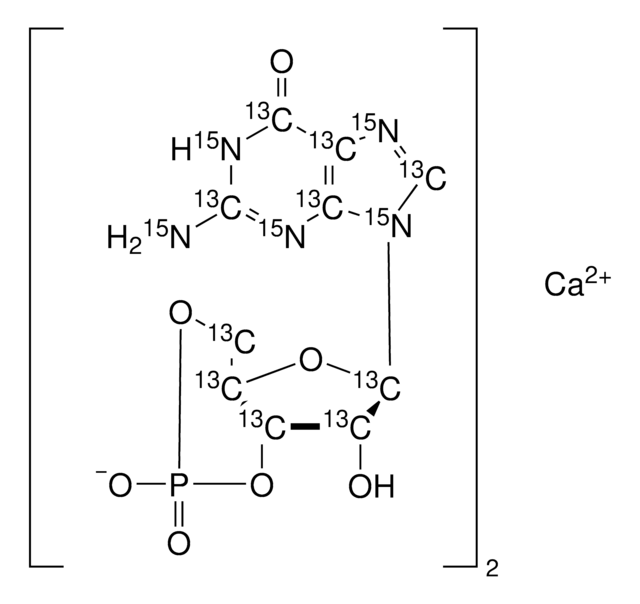 Guanosine-13C10,15N5 3&#8242;,5&#8242;-cyclic monophosphate calcium salt 99 atom % 13C, 98 atom % 15N, 95% (CP)