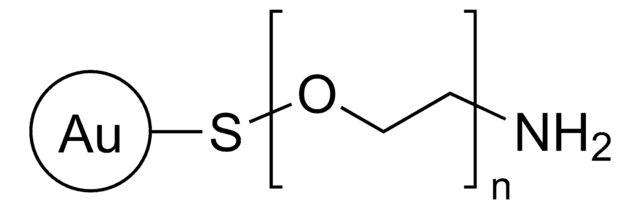 Gold nanoparticles 15&#160;nm diameter, amine functionalized, PEG 5000 coated, OD 50, dispersion in H2O