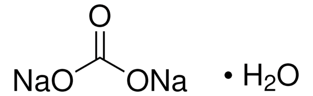 Sodium carbonate monohydrate puriss., meets analytical specification of Ph. Eur., BP, NF, FCC, E500, 99.5-100.5% (ex dried subst.)