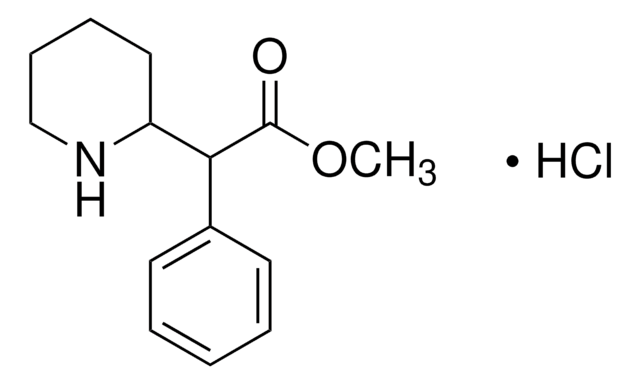 Methylphenidat -hydrochlorid -Lösung ampule of 1&#160;mL, (Racemic mixture), 1.0&#160;mg/mL in methanol (as free base), certified reference material, Cerilliant&#174;