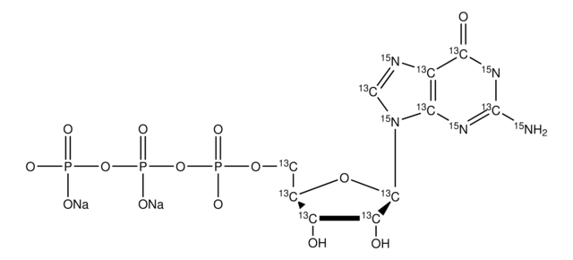 Guanosine-13C10,15N5 5&#8242;-triphosphate disodium salt solution 100&#160;mM (in 5mM Tris HCl / H2O), &#8805;98 atom %, &#8805;95% (CP)