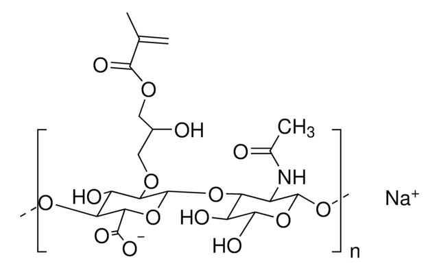 Hyaluronic acid methacrylate degree of substitution 20-50%, Mw 140-190&#160;kDa